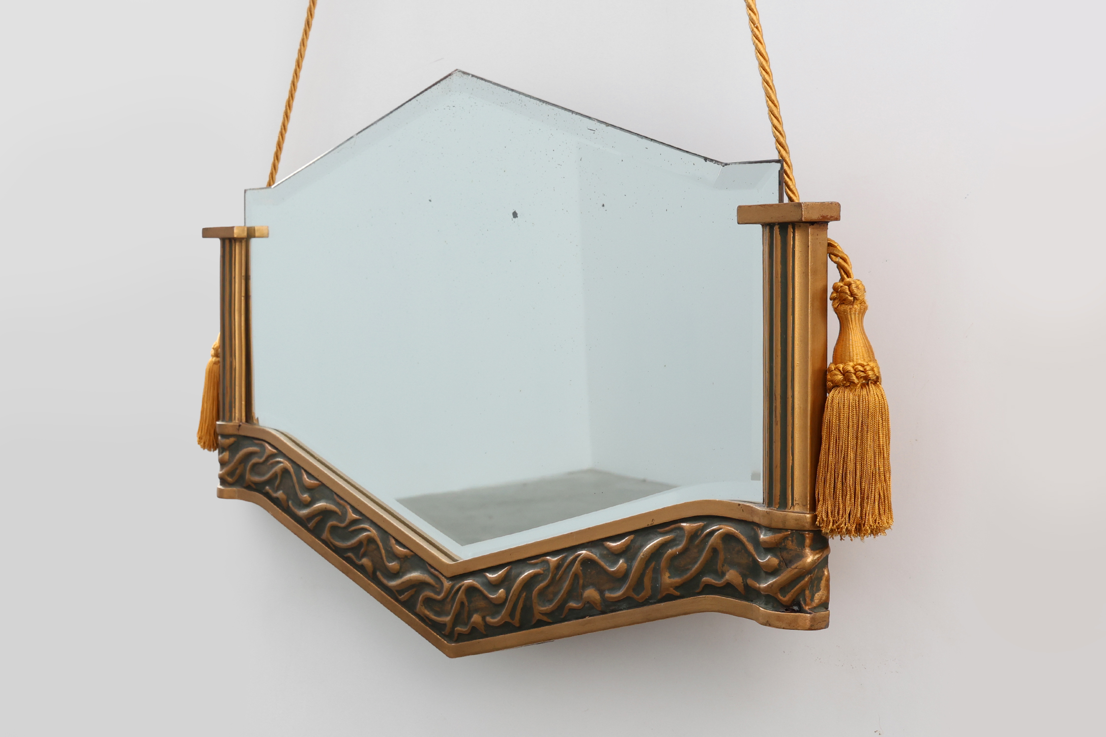 Art Deco Mirror in gilt wood, Belgium ca. 1920thumbnail